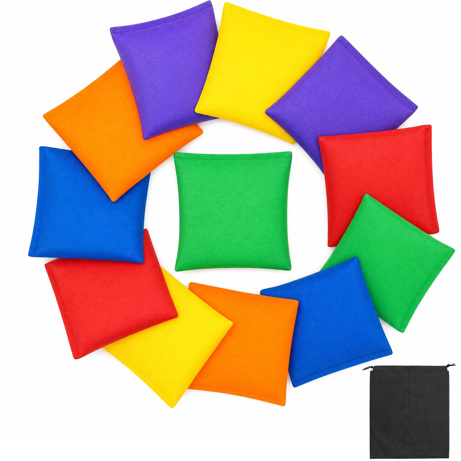 KASURE 20 PCS Bean Bags Throwing, 7 * 7cm Toss Beanbags for Kids Small Easy Grip Colorful Cornhole Bags for Fun Sports Juggling Sports Outdoor Family Party Games