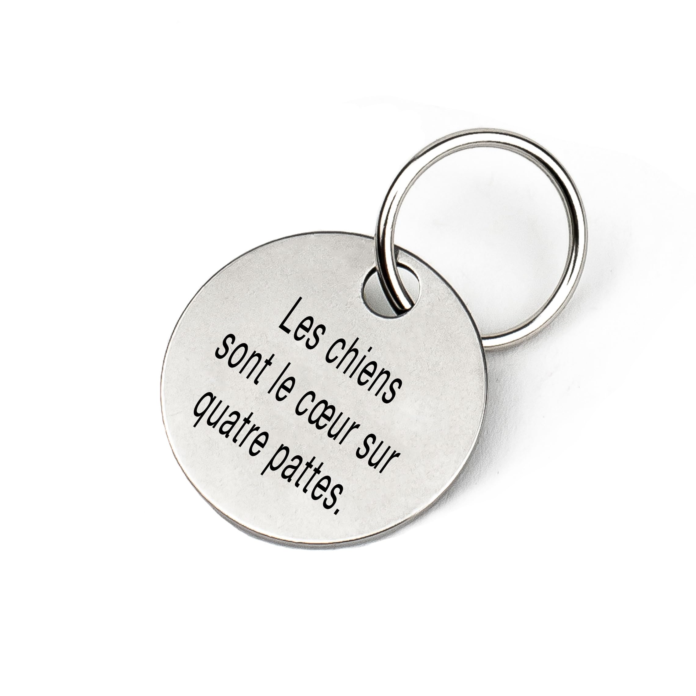 Médaille d’identification personnalisée pour chien en acier inoxydable avec gravure du nom, numéro de téléphone, adresse et date – médaille robuste pour chien – pour Noël et anniversaire