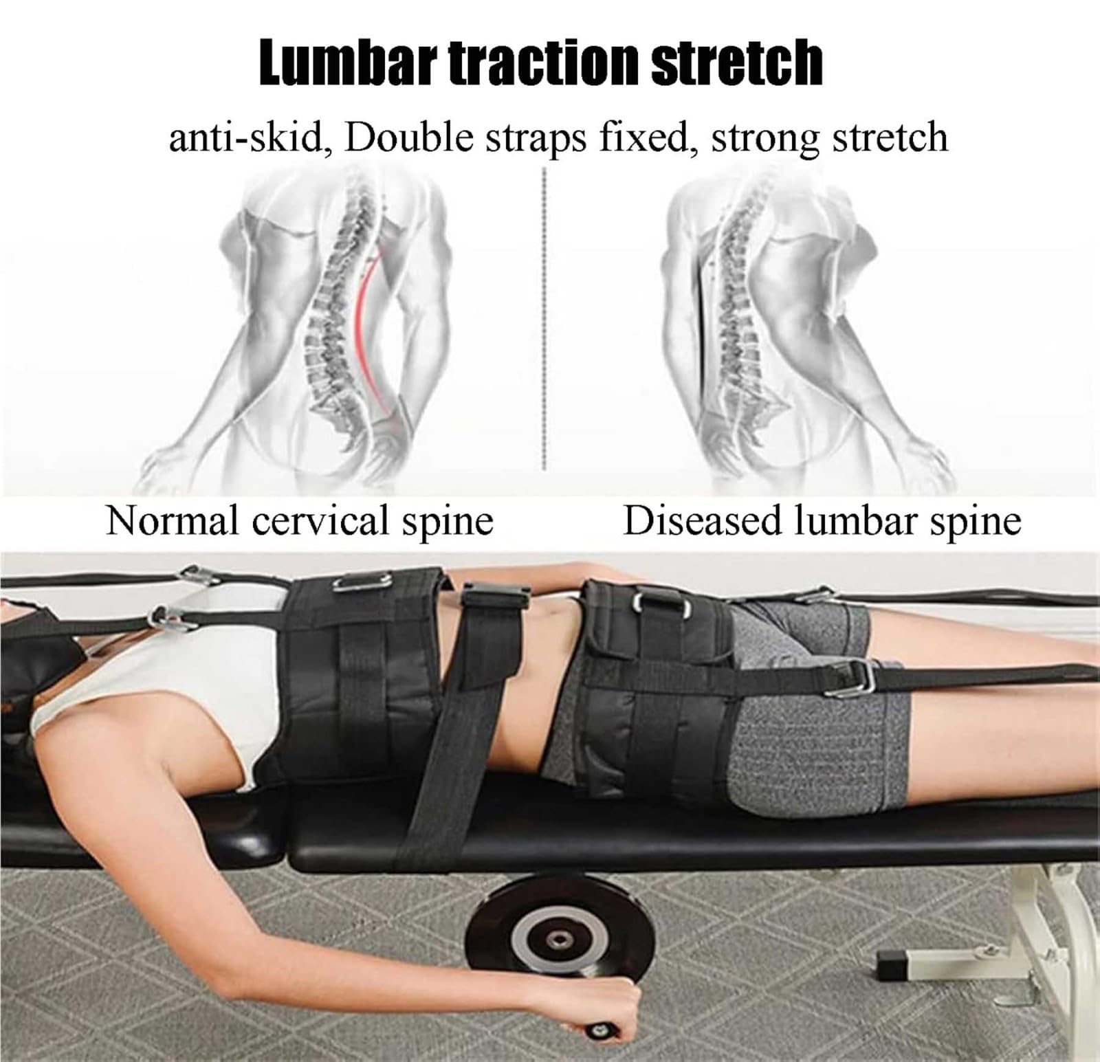 Cama de Tracción Cervical y Lumbar Adecuado Hernias Discales y Dolores Cervicales Masaje Plegable Cama Corrector Óseo Dispositivo de Estiramiento Corporal A,36CM