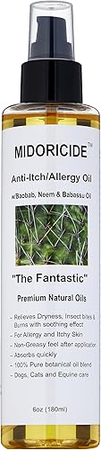 Aceite natural PET antipicazónalergia, con baobab, neem y babassu, 6 onzas, irritado, remedio para la picazón o alivio de la piel seca para perros y