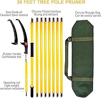 Vista 7 de Podadora de poste de árbol de 30 pies, mango duradero para recortar árboles, ramas manuales para herramientas de jardín, podadoras, sierras de poste