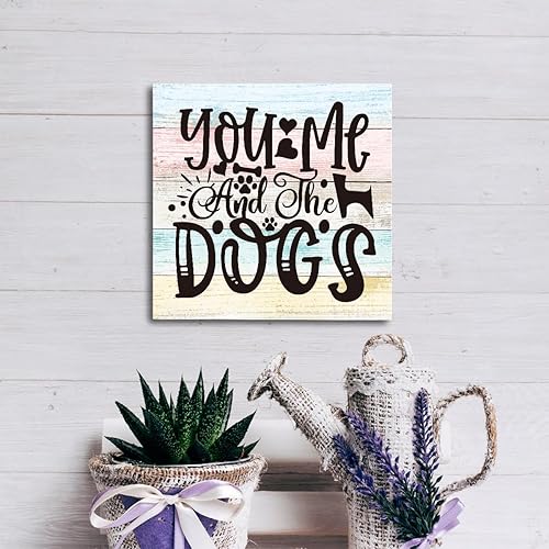 Miniatura 5 de Decoración de perro, placa de madera, letrero de madera rústica, decoración de mesa de estante, letrero de familia de perros, decoración de granja,