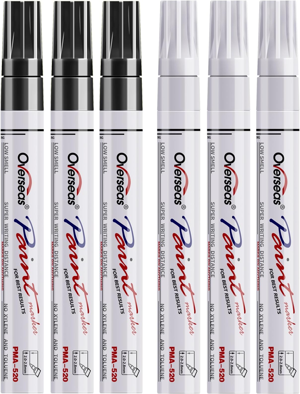 6 Pack Permanent Marker, Broad Tip, White by PENTEL