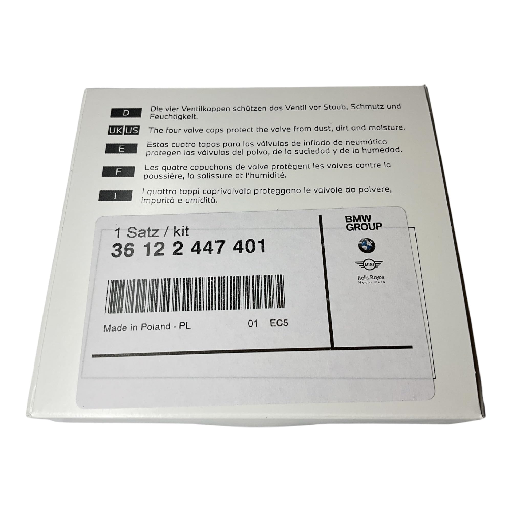 ORIGINALE BMW Design valvole Set (4 pezzi) con BMW Logo per veicoli con rdci