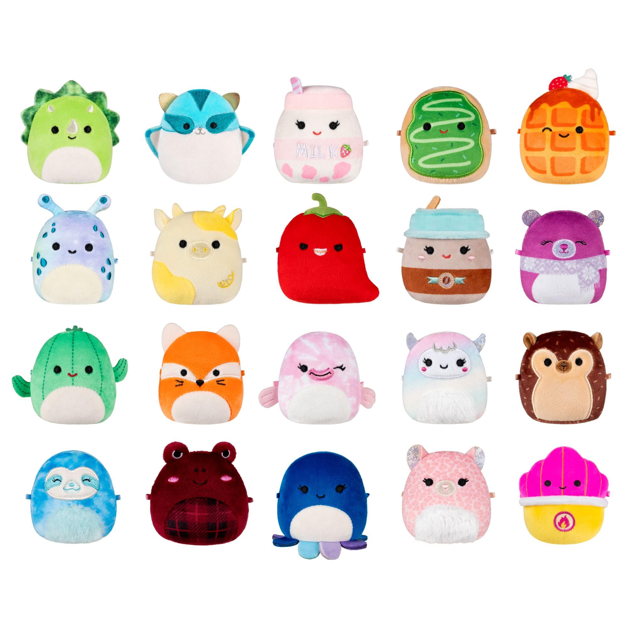 Micromallows Squishmallows Original Plush 20-Pack, includes Squishmallows favourites Raine the Octopus, Dagmar the Lemon Cow