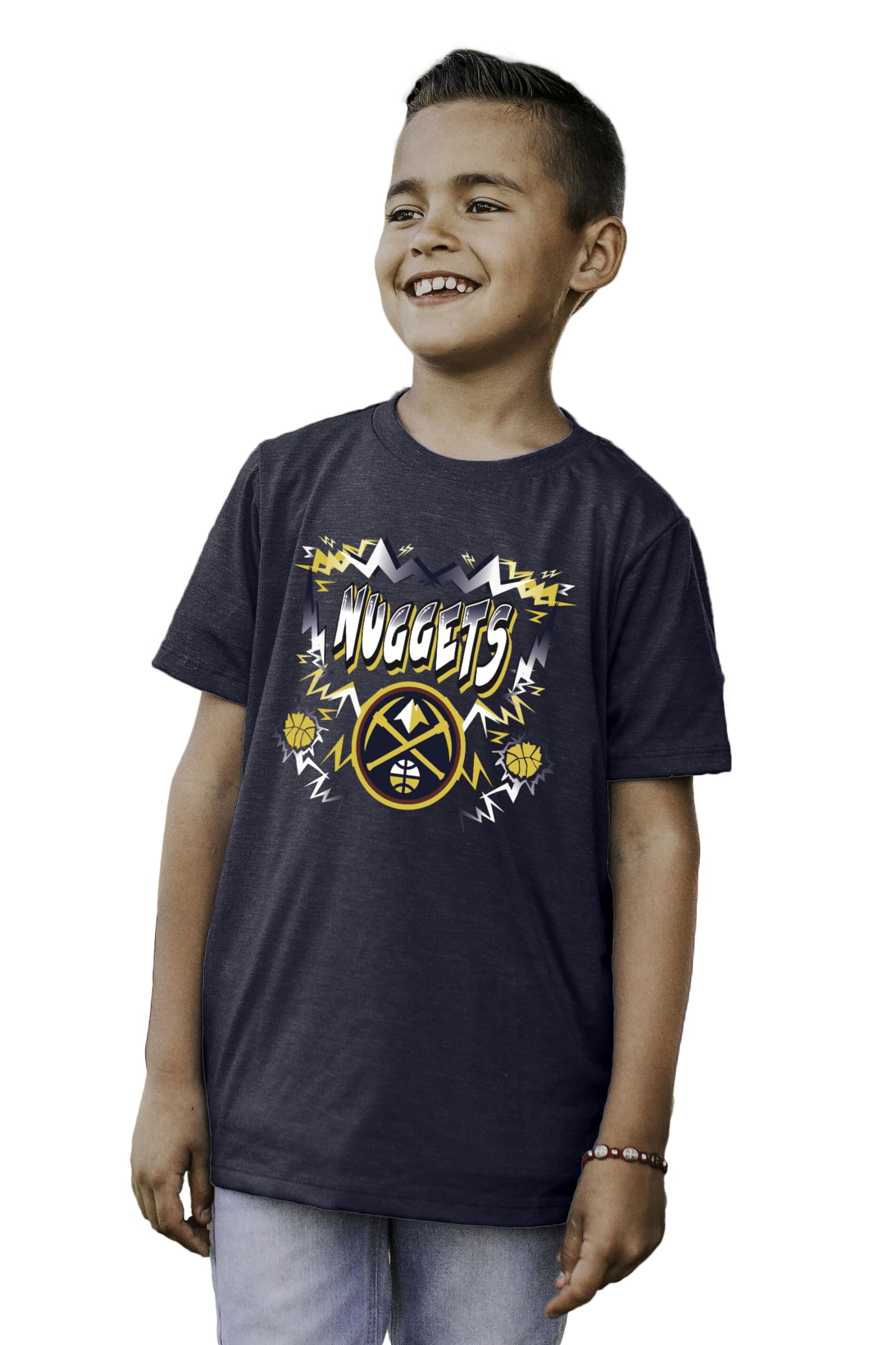 Blue 84 NBA Unisex Kids NBA Officially Licensed Youth Tri-Blend T-Shirt Basketball Team Color