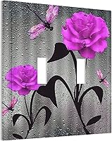 Vista 46 de Cubierta de interruptor de luz de palanca de hojas tropicales negras y doradas, hoja de palmera, decoración de 1 cuadrilla, placa frontal eléctrica