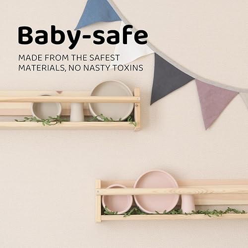 Miniatura 8 de APLAINR Juego de platos de silicona, tazón y taza para bebés y niños pequeños, pesado, juego de alimentación para bebés, suministros de destete LED