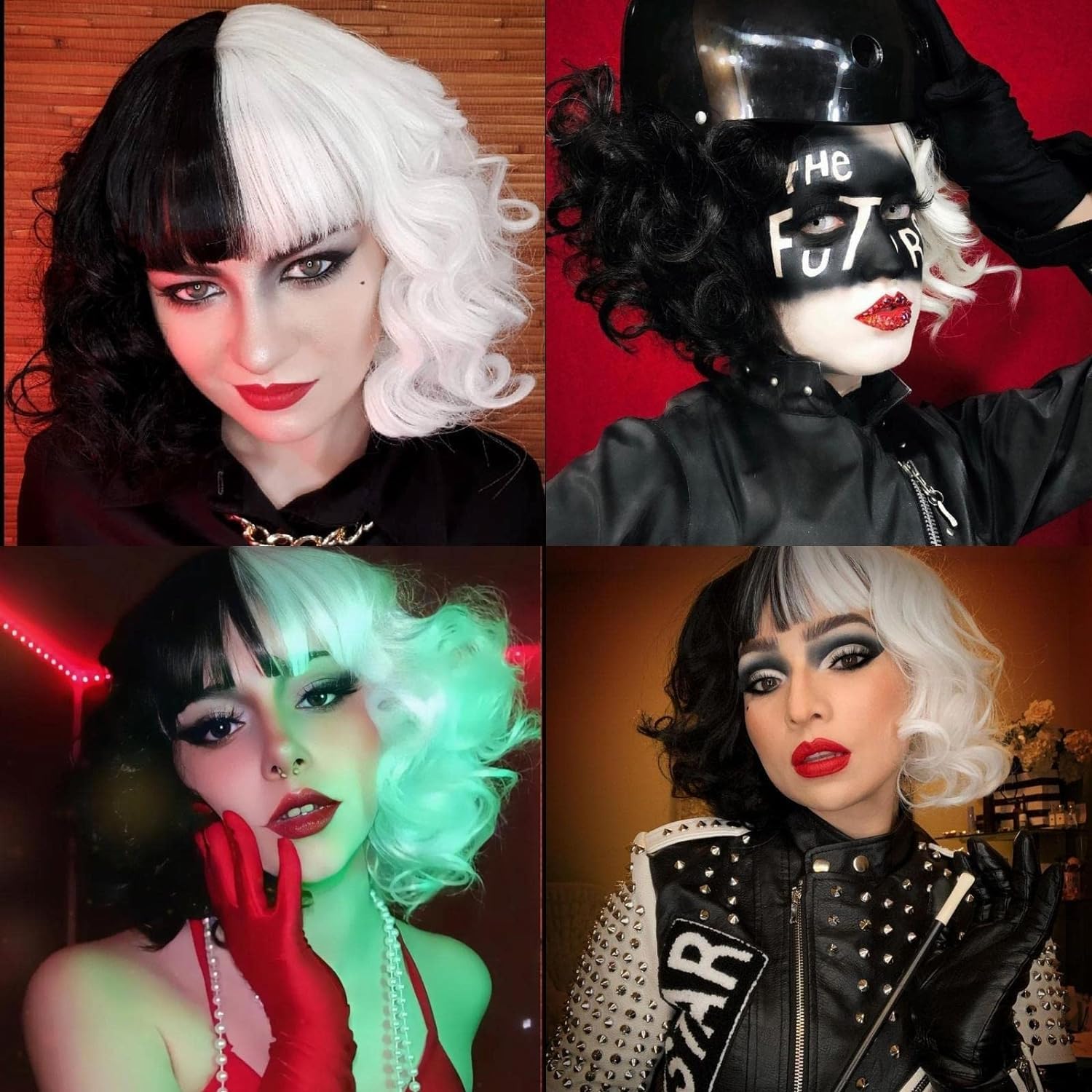 Pelucas De Cosplay Mitad Negra Y Mitad Blanca Peluca Corta Y Rizada Disfraz De Cosplay Accesorios Para Peinar El Cabello Para Halloween Carnaval Y Fiesta Ticfox Pelucas De Cosplay Mitad Negra Y Mitad Blanca Peluca Corta Y Rizada Disfraz De Cosplay Accesorios Para Peinar El Cabello Para Halloween Carnaval Y Fiesta Ticfox