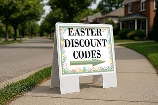 Easter Discount Codes Easter Spring Pastel Eggs Directional Arrows A-Frame Double Sided 23x23 in. Yard Road Sign
