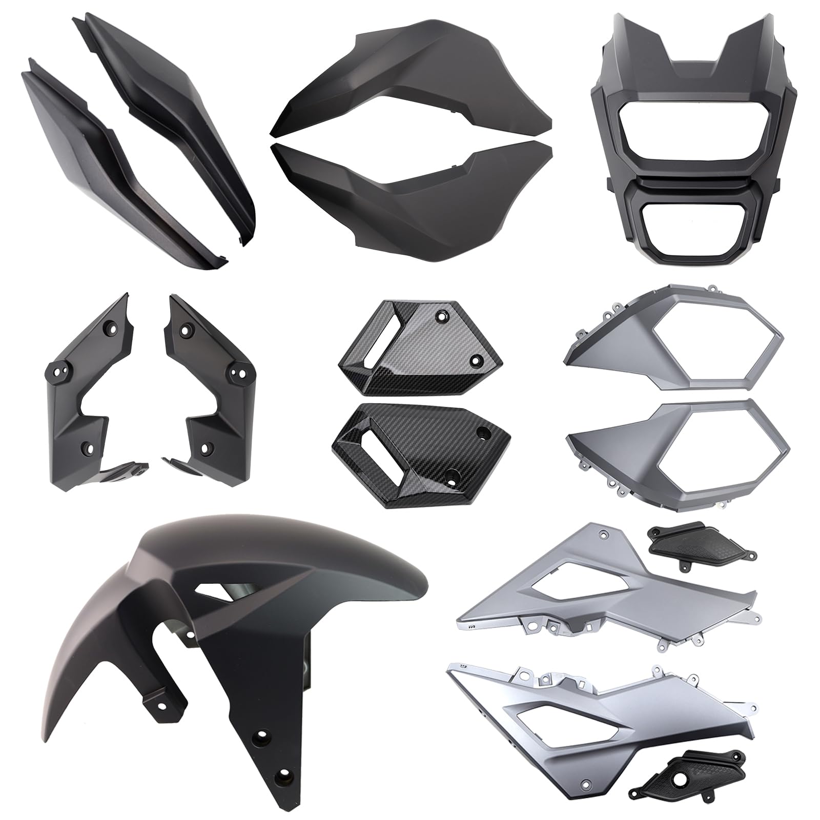 Mokuo Motorcycle Fairing Kits Compatible with Honda Grom MSX 125 2017-2020,Black Color