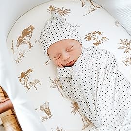 GRSSDER Ultra Soft Bassinet Sheets 2 Pack, Stretchy Breathable Knit Bassinet Mattress Sheets for Baby, Universal Fitted Baby Cradle Moses Basket Oval Rectangle Mattresses Safe and Snug, Animals Print