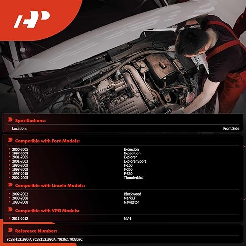 Miniatura 2 de A-Premium Juego de cilindros para cerradura de puerta delantera con 2 llaves compatibles con Ford F-150, F-250, F-350, Excursion, Expedition,