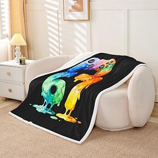 jejeloiu Six Seven 6 7 Fleece Throw Blanket Gaming Sports Sherpa Blanket for Kids Women Men Plush Fuzzy Yellow Blue Ice Cream Drip 40"x50" Cute Funny for Bed Couch Chair Living Room Bedroom Decor