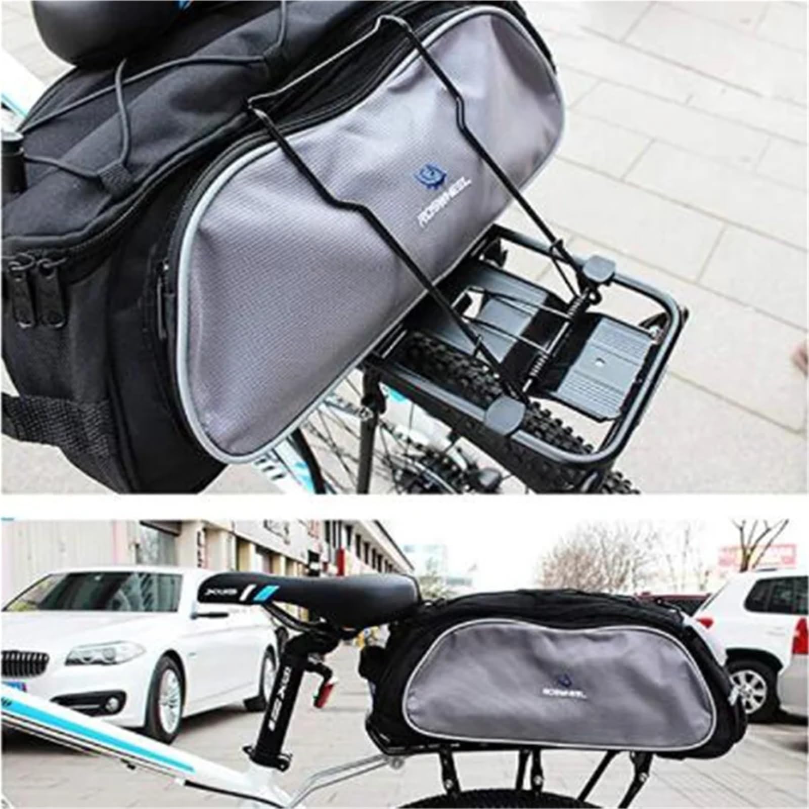 Portaequipajes Trasero para Bicicleta, Estante Trasero for Bicicleta MTB de aleación de Aluminio Negro 35x14cm 65kg for 24-28 Pulgadas