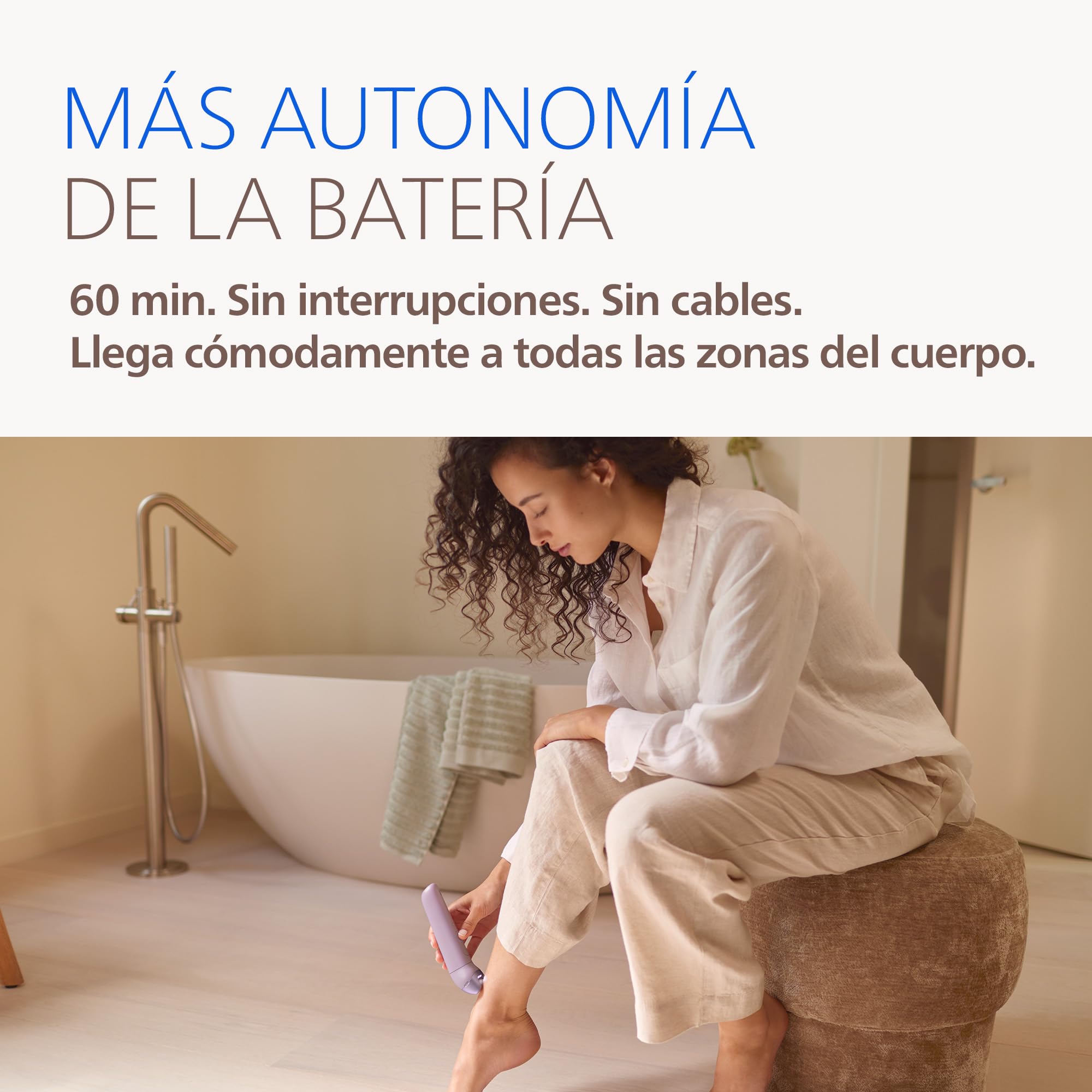 Philips Depiladora Serie 9000 - Depiladora eléctrica inalámbrica, uso en seco y mojado, para todo el cuerpo. Incluye ProGuide, 9 accesorios (incluye cabezal de pedicura), 60 min autonomía. BRE728/00