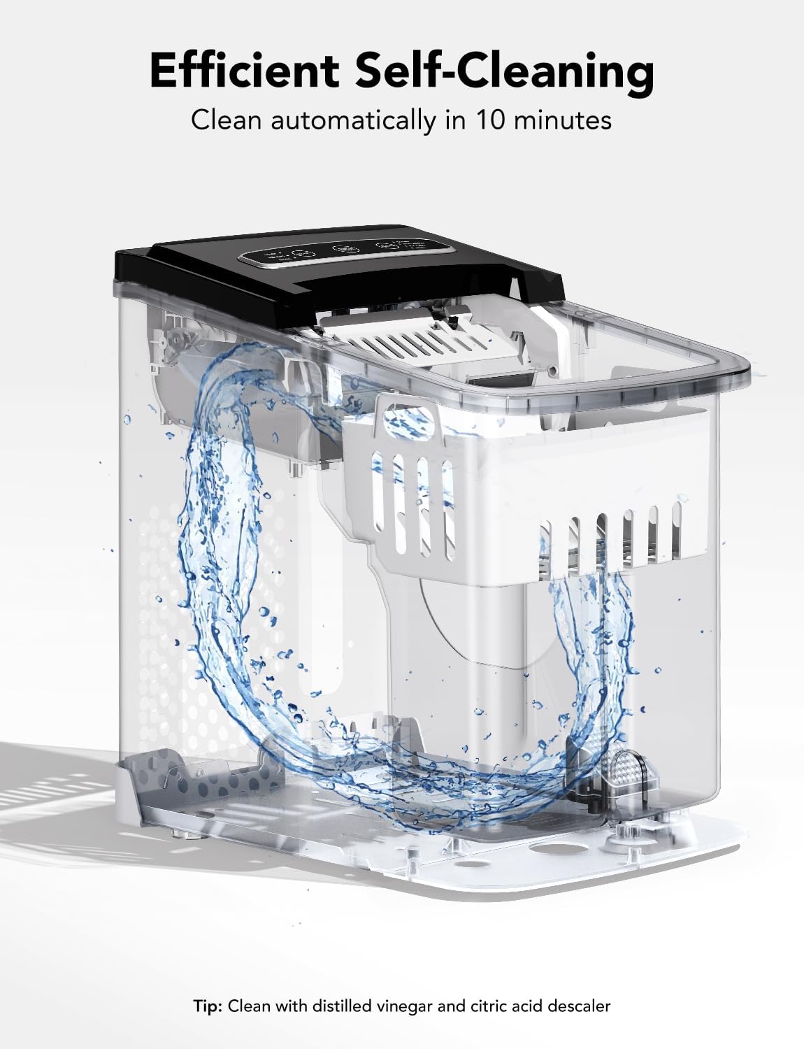 Stainless Steel Portable Smart Countertop Ice Maker with App Control