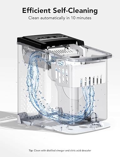 Miniatura 6 de GoveeLife Máquina de hielo inteligente para encimera, máquina de hielo portátil con autolimpieza, 6 minutos y 9 balas de hielo, 26 libras/24 horas,