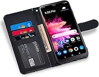 Vista 3 de Asuwish Funda de teléfono para Alcatel TCL 30Z (T602DL)/ TCL 30 LE con protector de pantalla de vidrio templado y cubierta de cartera con purpurina