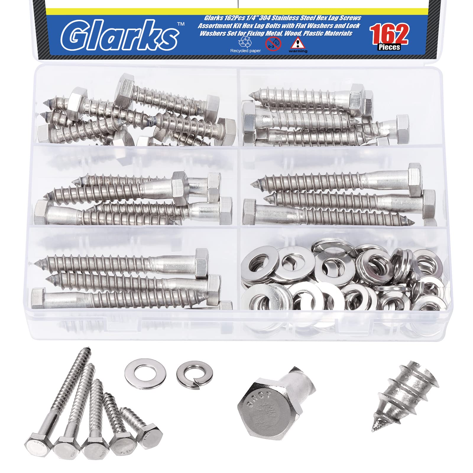 Glarks 201Pcs 1/4
