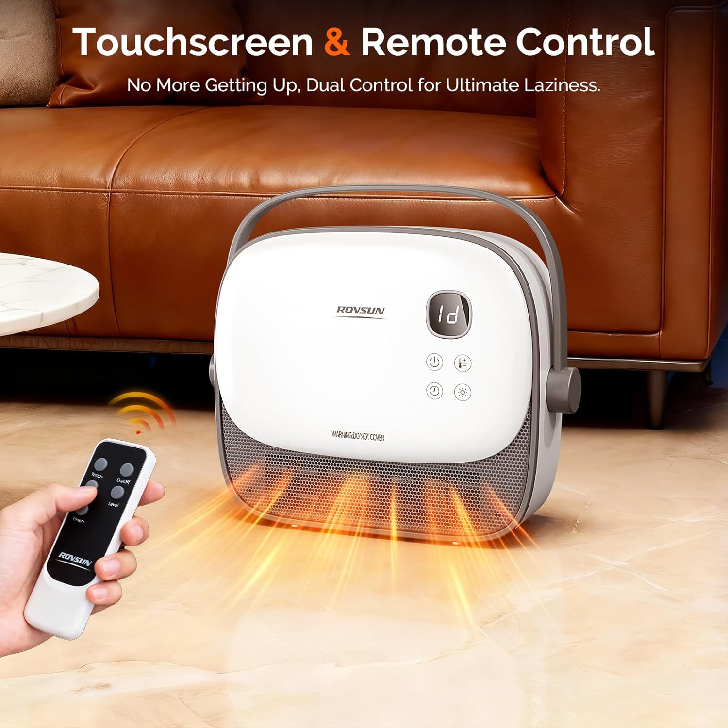 ROVSUN 1500W Wall Heater with Remote Control, Freestanding & Wall-Mounted Electric Space Heater with Portable Handle, 12H Timer, PTC Heating Elements, for Indoor Use, Bedroom, Office, Home, 1 Pack