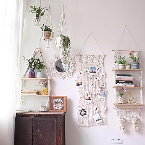 Miniatura 5 de TENEWEE Decoración de pared boho para colgar marcos de fotos Marco de collage de fotos para pared