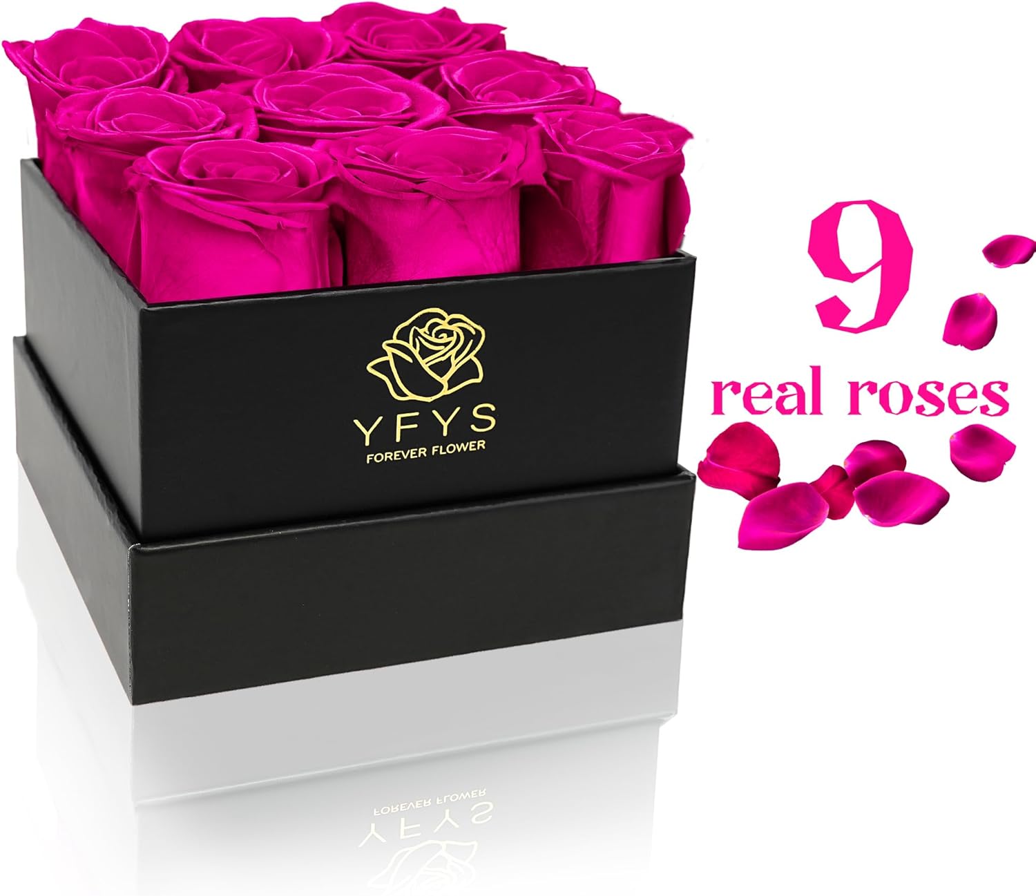 Forever Flowers for Delivery Prime - 9pcs Preserved Fresh Roses, Genuine Roses That Last for Years, for Birthday Gifts for Women, Valentines Day, and Mother's Day (Pink) - Image 4