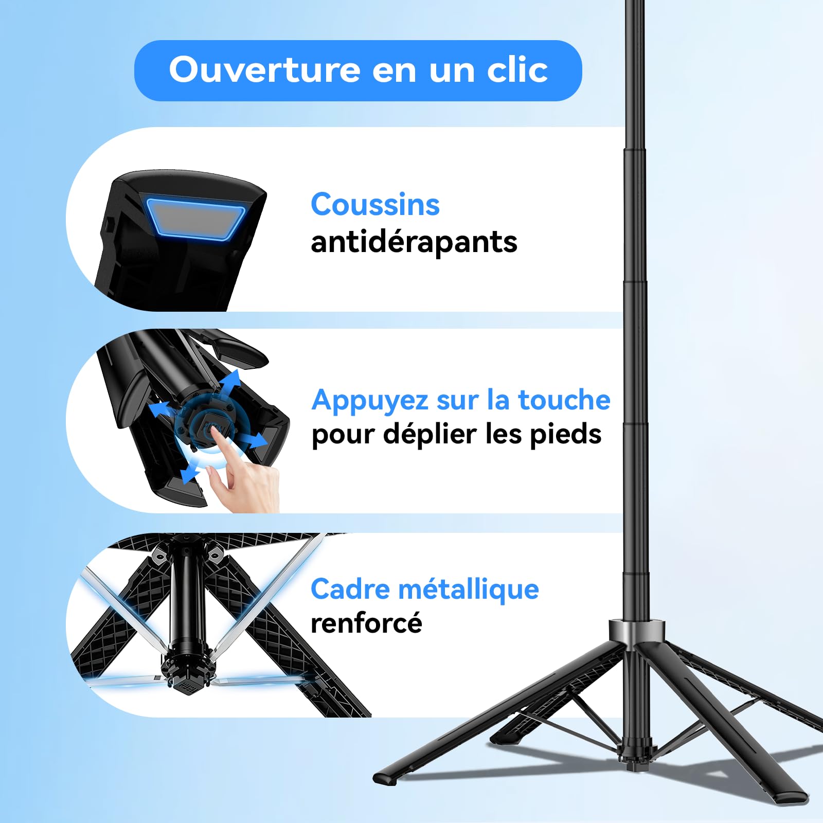 Trépied Smartphone à Suivi Automatique du Visage Rotation 360°