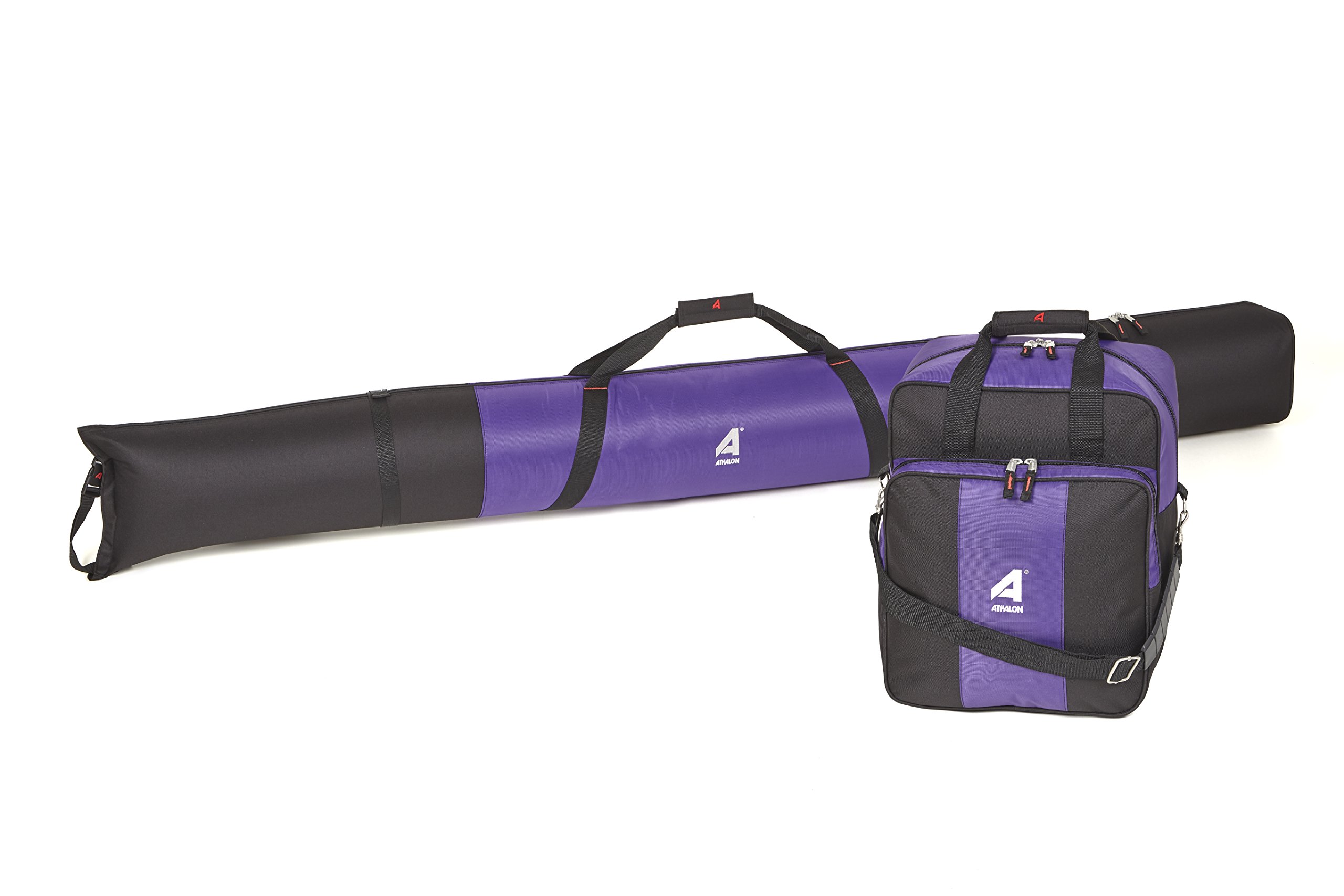 Athalon Deluxe Two-Piece Ski & Boot Bag Combo (Black/Purple)