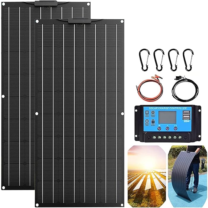 Buy Solar Panels 200W 18V 2 X 100W Flexible Solar Panel Kit Portable Monocrystalline Solar