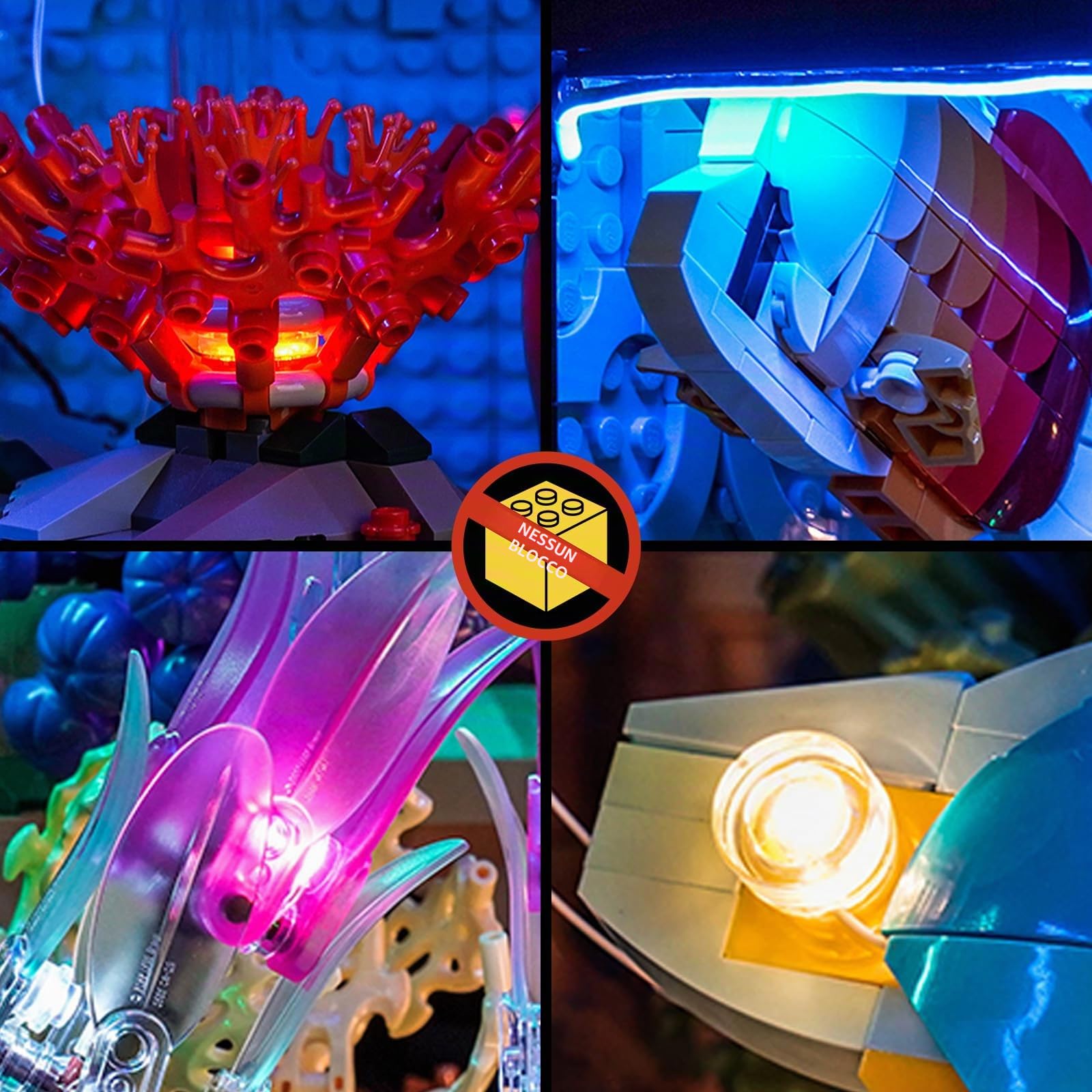 Set di luci LED con interruttore dimmer touch compatibile con Lego 10366 Tropical Aquarium (nessun modello), set di illuminazione decorativa compatibile con Lego Tropical Aquarium giocattoli creativi