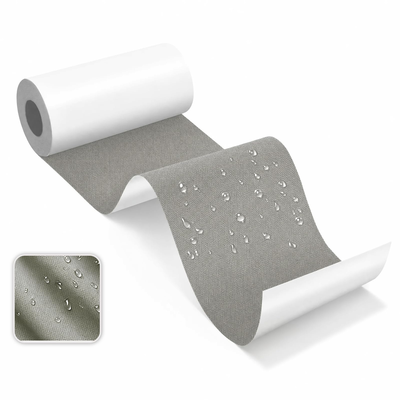 Skystuff Self-Adhesive Canvas Repair Tape, Heavy Duty Waterproof Fabric Repair Patches for Sofa, Chair, Awning, Tent, Clothes, Camping Outdoor Gear, Instant Strong Fix, 7.6x200cm, Grey โ image 1