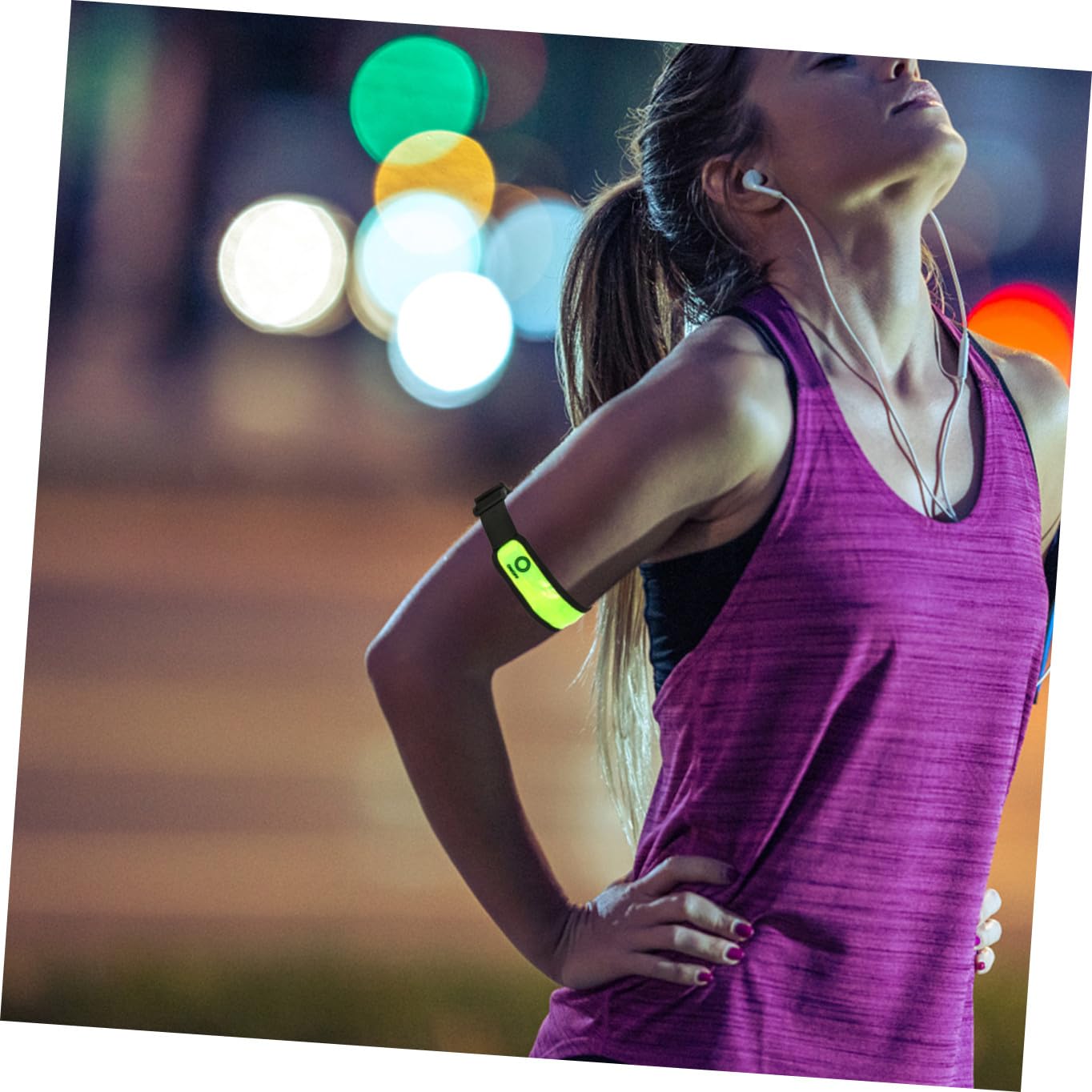 Yardwe Brazalete Reflectante con Entramado para Montar En La Noche Accesorios para Correr 2 Uds