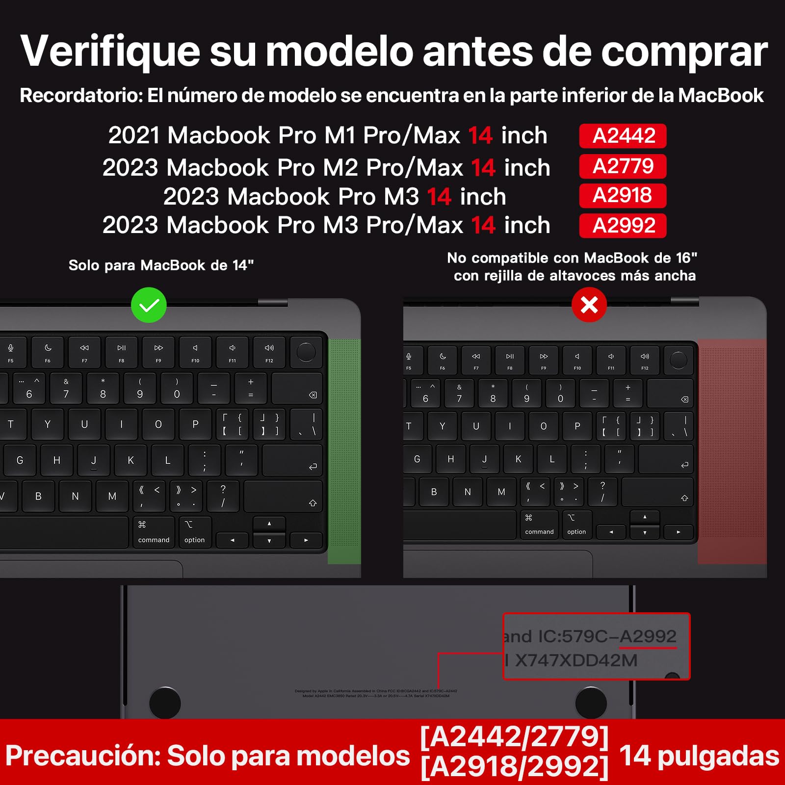 Soonjet Funda rígida Protectora para MacBook Pro de 14 Pulgadas 2025-2021 M5 M4 M3 M2 M1 Pro/MAX [Color Oficial] A3434 A3401 A3112 A2992 A2918 A2779 A2442 Funda rígida Protectora Mate para Laptop