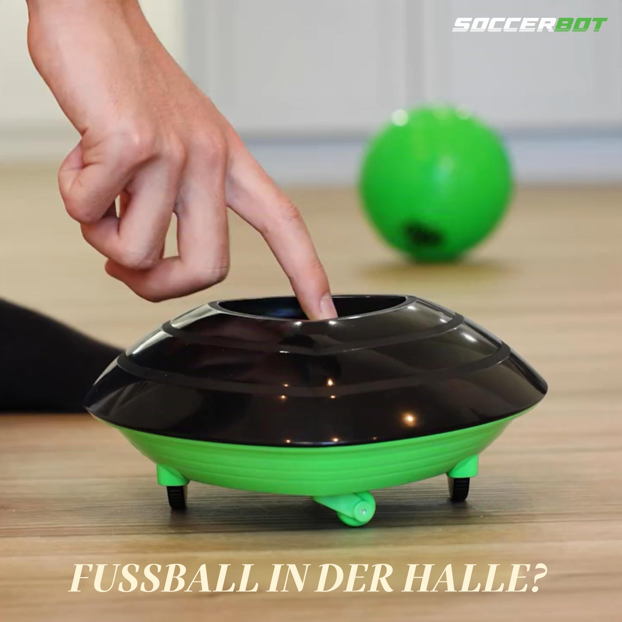 Strikesphere 1001CB-MTL Soccer Bot Indoor Fußballtrainer, schwarz, Einheitsgröße