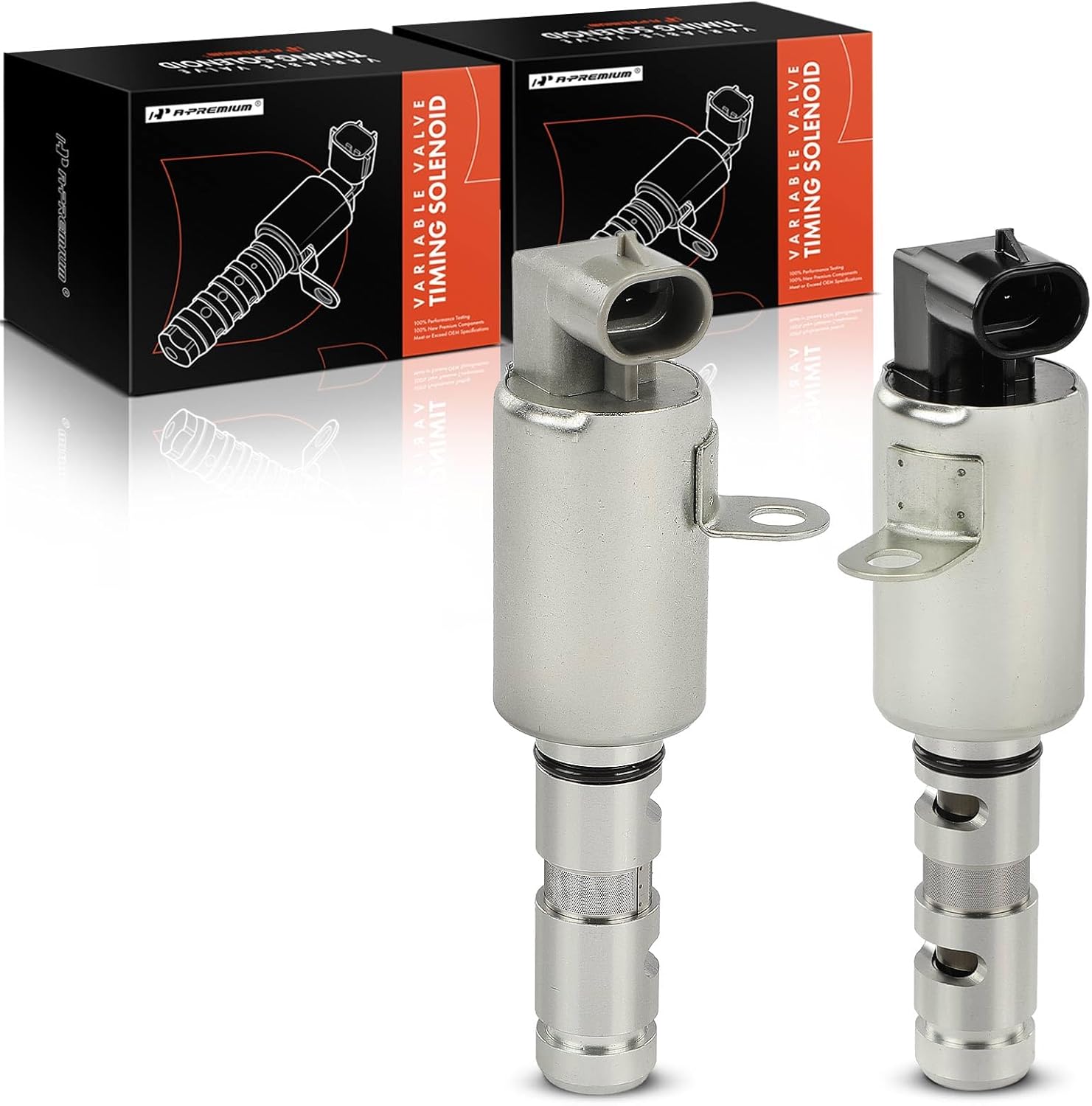 A-Premium 2-PC Left and Right Engine Variable Valve Timing (VVT) Solenoid Compatible with Hyundai Santa Fe 2006-2009 & Kia Optima/Magentis 2006-2010, Rondo 2007-2010, 2.7L