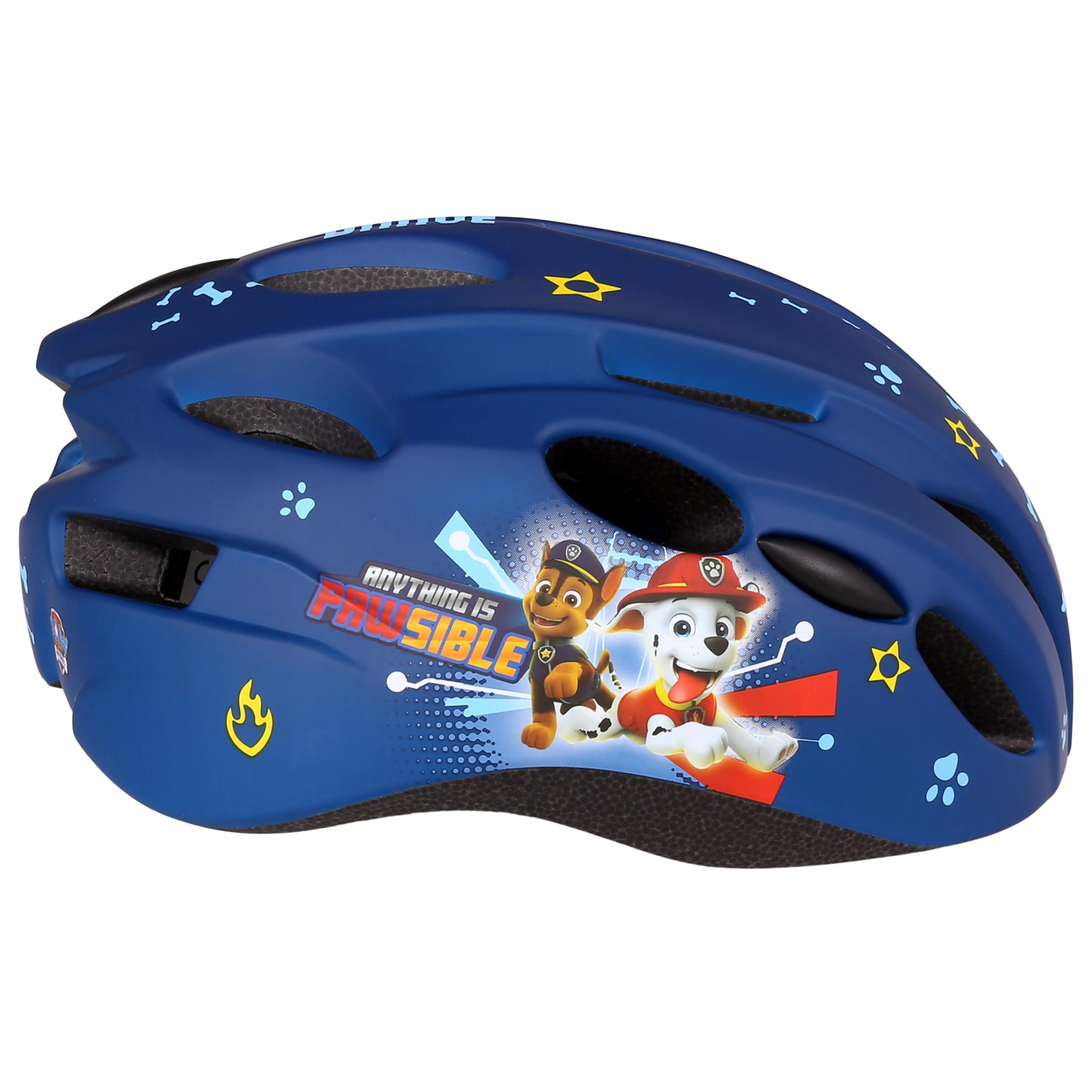 Paw Patrol Chase Marshall Rubble IN-Mold Kinderfahrradhelm, Jungen, Marineblauer, verstellbar 52-56cm (Marineblau) Sport & Freizeit