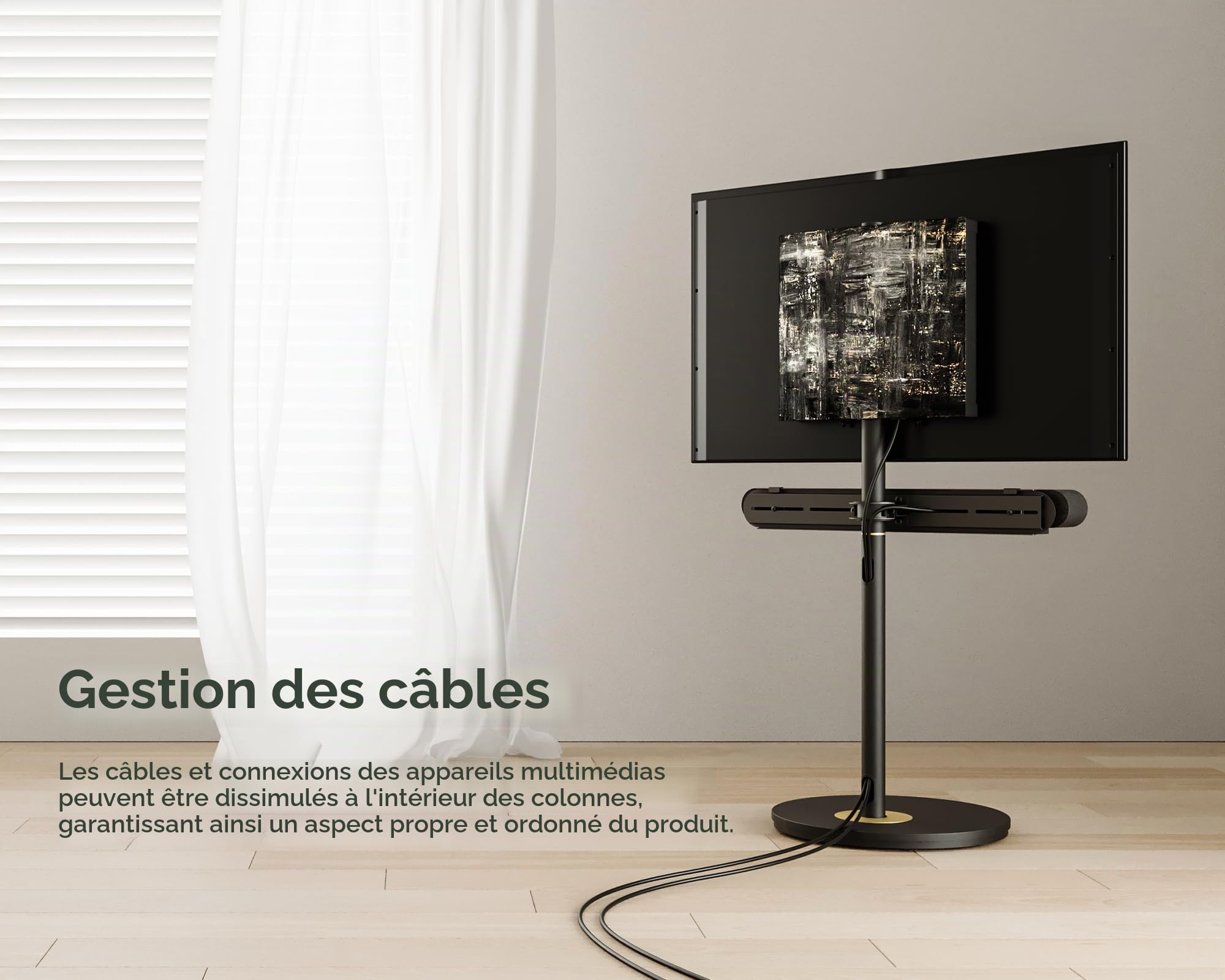 FITUEYES Support Barre de Son pour Séries Master FT60/Séries Master 2nd FT65 Capacité de Charge 6.5 kg pour Montage sous la TV avec Haut-Parleur