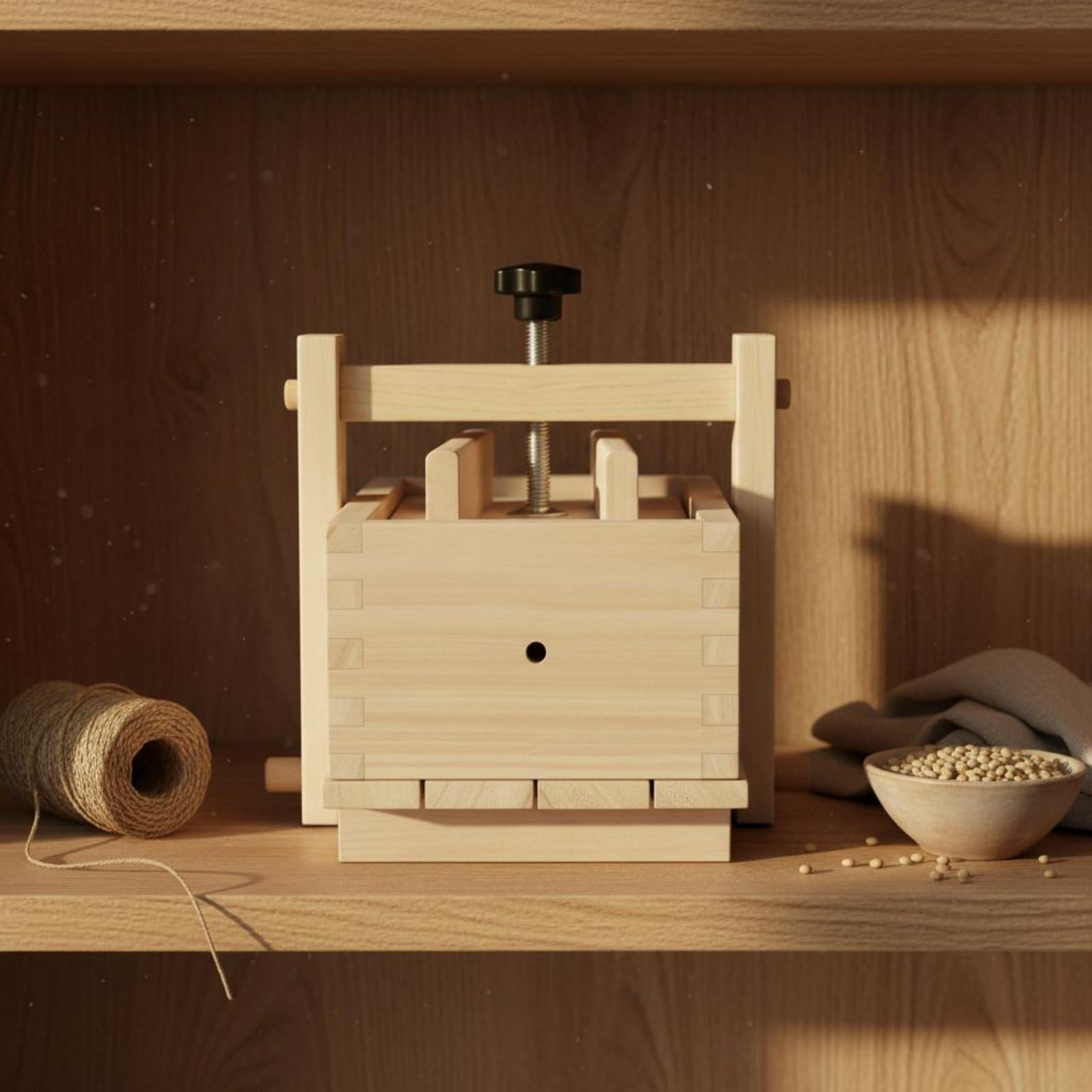 Yajuyi Tofu Pressa Stampo Tofu Cassetta Tofu in Legno di Sicomoro per Autoprodurre Tofu Fresco con Struttura Solida E Pressione Regolabile Adatta a Famiglie, 2 13-17-9cm