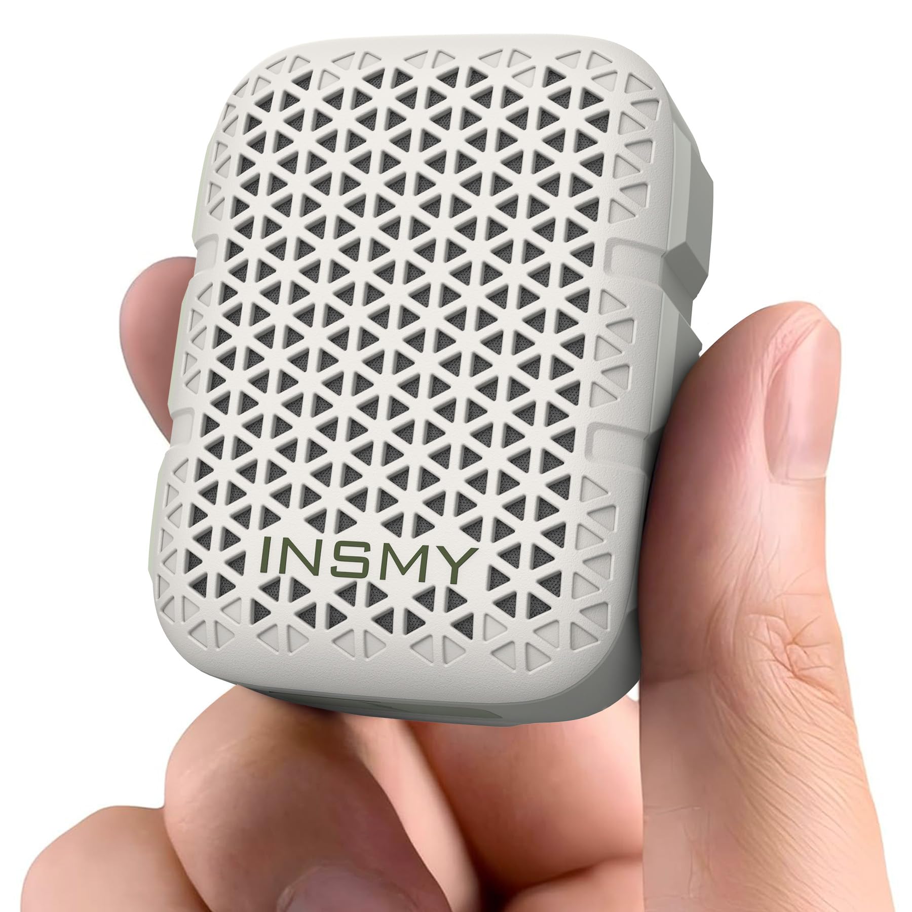 INSMY Altavoces Bluetooth portátiles, resistentes al agua IP67, altavoz personal pequeño portátil con clip, sonido limpio, par estéreo, micrófono inalámbrico 5.4/ENC integrado, ligero para golf