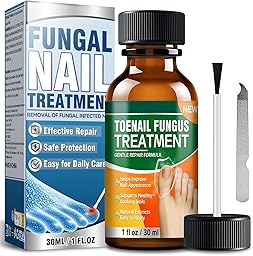 Toenail Fungus Treatment Extra Strength, Antifungal Nail Treatment with Tea Tree Oil, Menthol, Vitamin E & Pro-Vitamin B5, Gentle Nail Repair Solution to Restore Damaged, Discolored, and Brittle Nails, 1 fl oz