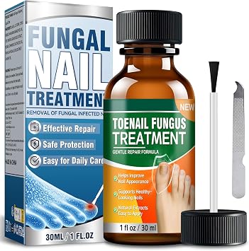 Toenail Fungus Treatment Extra Strength, Nail Treatment with Tea Tree Oil, Menthol, Vitamin E & Pro-Vitamin B5, Gentle Nail Repair Solution to Restore Damaged, Discolored, and Brittle Nails, 1 fl oz