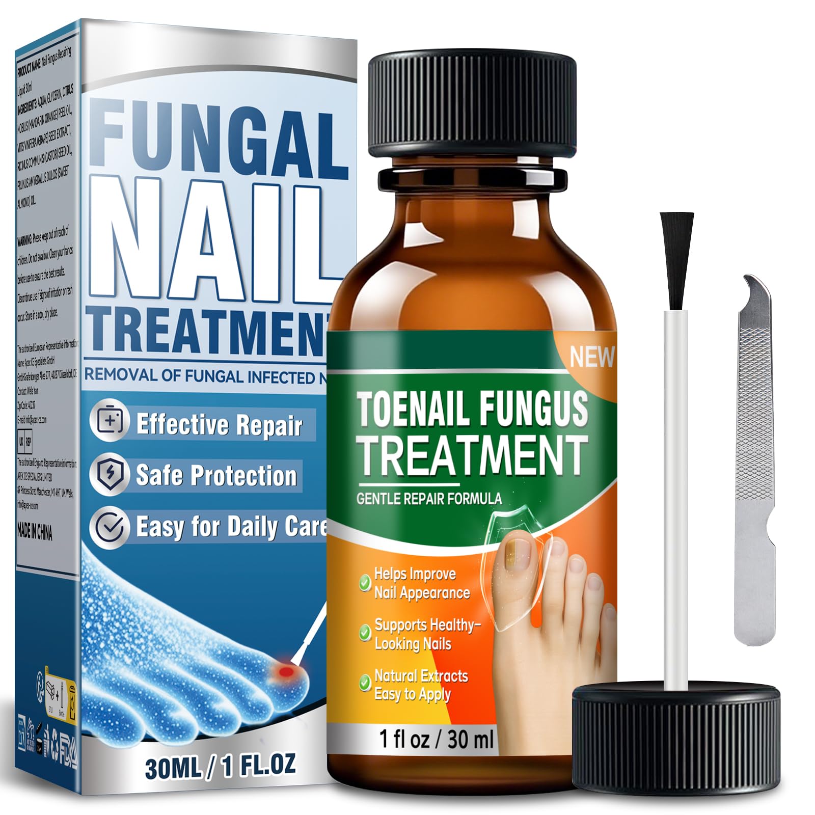 Toenail Fungus Treatment Extra Strength, Antifungal Nail Treatment with Tea Tree Oil, Menthol, Vitamin E & Pro-Vitamin B5, Gentle Nail Repair Solution to Restore Damaged, Discolored, and Brittle Nails, 1 fl oz - 1