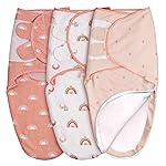 GLLQUEN BABY 3-Pack Baby Swaddle Sleep Sacks with Zipper for Newborn - Baby Swaddles 0-3 Months, Infant Swaddling Sack, Rainbow & Sun, Swaddles Blanket Wrap (Small/Medium)