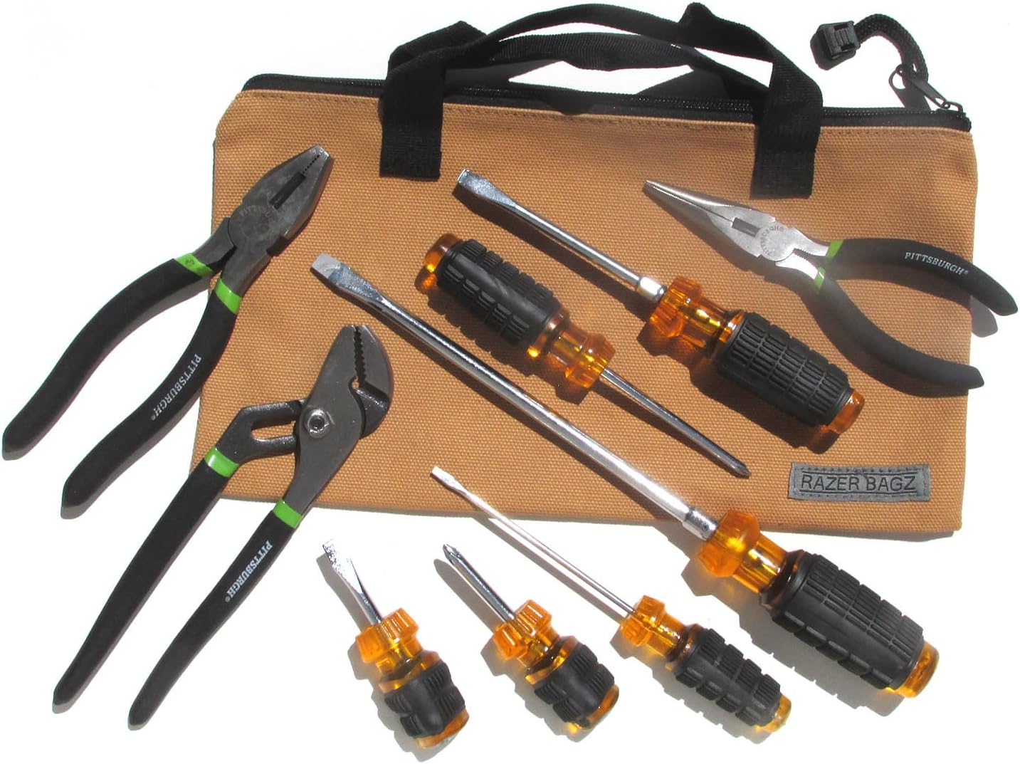 10 Piece Screwdriver and Plier Tool Set with Tool Bag Pittsburgh Hand