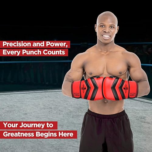 Miniatura 5 de Exxact Sports Clash Guantes de boxeo para hombre, guantes de boxeo duraderos de cuero de ingeniería para hombre con protección acolchada, guantes de