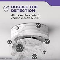 Vista 3 de Kidde Smoke and Carbon Monoxide Detector, 10-Year BatteryPowered, with Voice Alerts, LED Status Lights, 85 dB Alarm, 5 inches