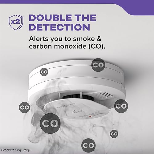 Miniatura 3 de Kidde Detector de humo y monóxido de carbono, funciona con batería de 10 años, alertas de voz, indicadores de luz de advertencia LED