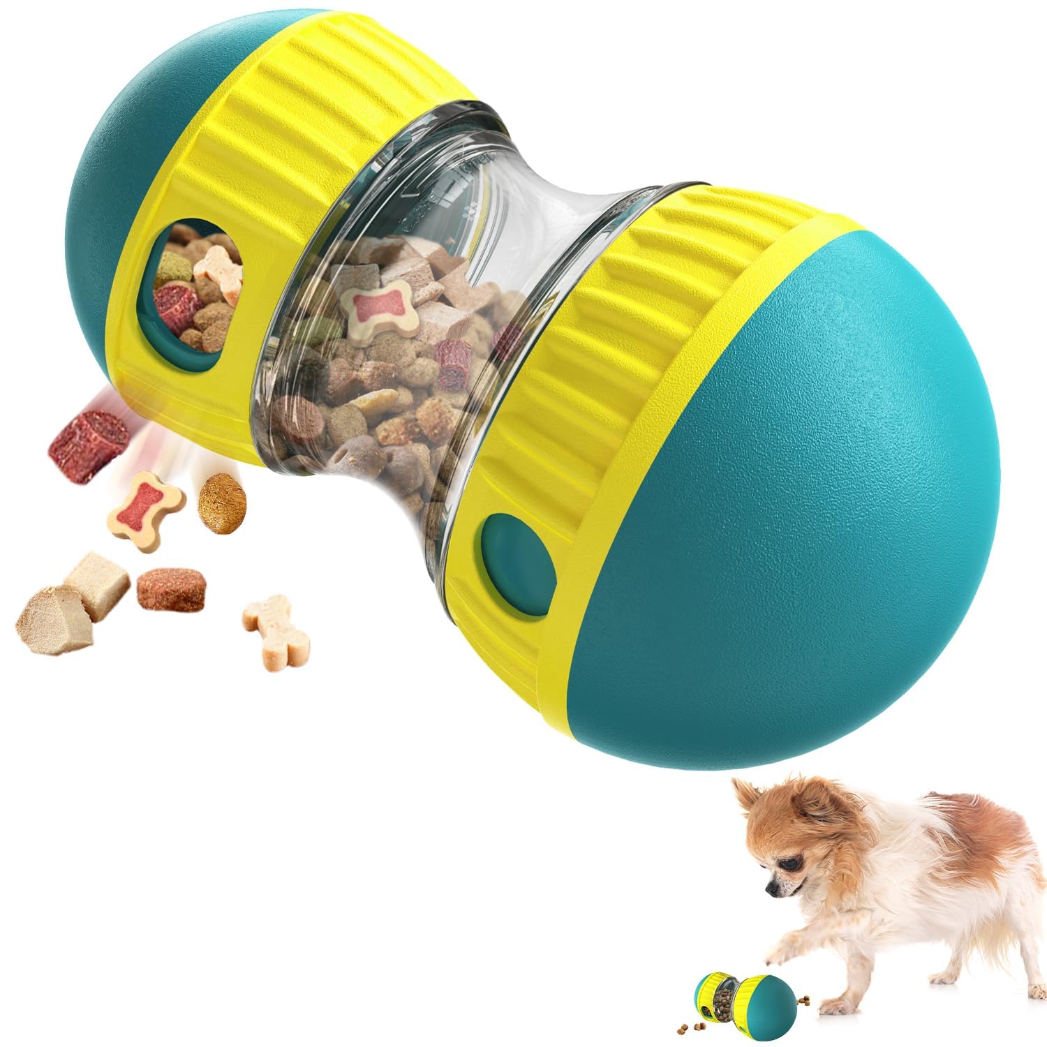 GmwyCzV Juguete Interactivo para Perros, Pelota de Comida para Perros, Alimentador Lento, Dispensador de Comida para Perros, Juguete para Perros, Apto para Perros de Todos Los Tamaños