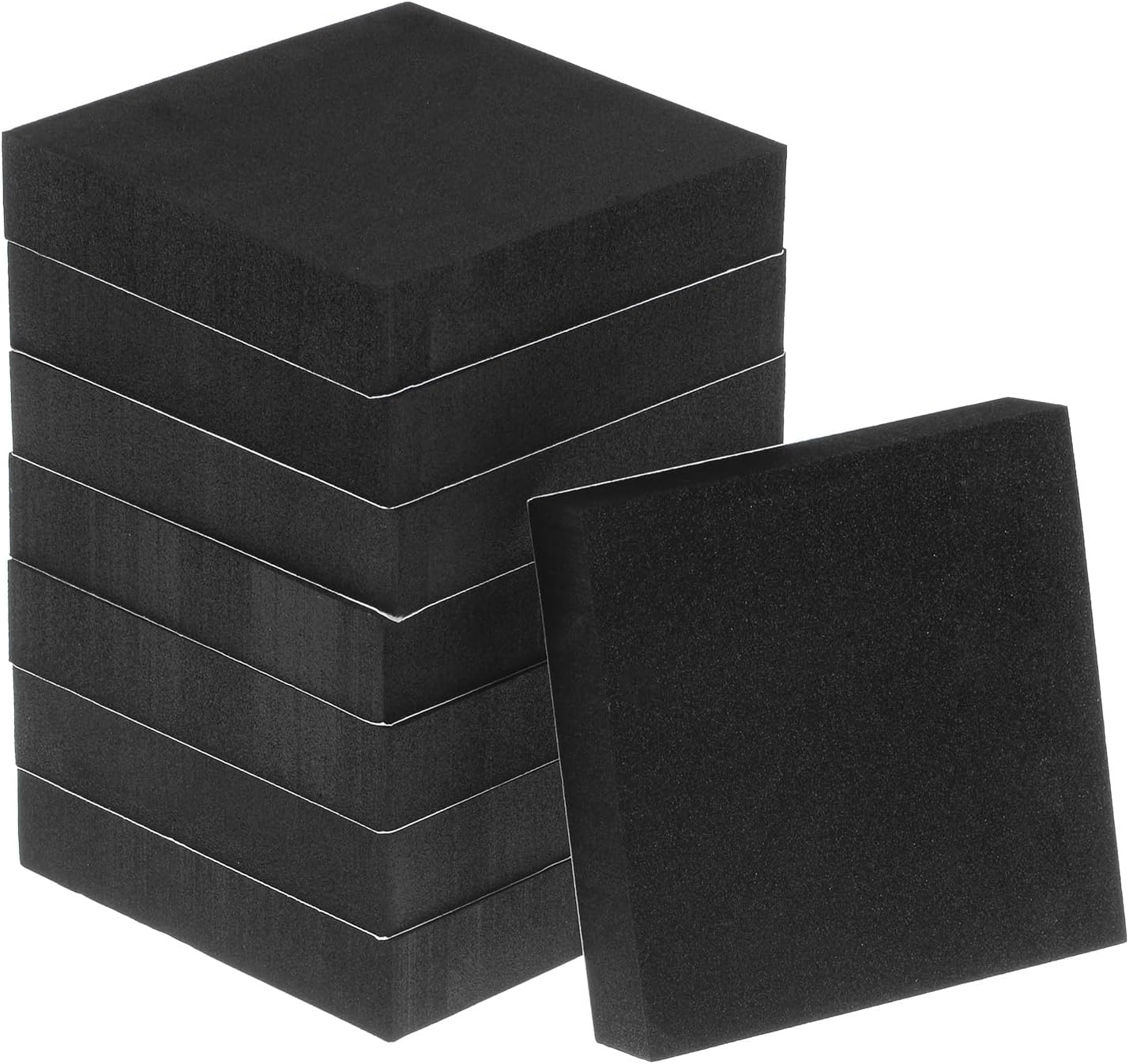 uxcell 8pcs Adhesive Rubber Padding Sheets 3/4 Inch Thick x 4 Inch Long Square Neoprene Foam Sheet Self Stick Non-Slip Anti Vibration Pads, Anti-Skid Noise